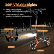 ZonDoo ZO01 PLUS Electric Scooter Dual Motor 60V 6000W , 58MPH 63Miles Long Range,11 Road Tires E-Scooter with Seat for Adults