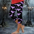 thumbnail image 2 of YDFCWXW Halloween Capri Pants for Women High Waisted Capri Leggings Tummy Control Stretch Soft Yoga Pants for Workout Gym Purple, M, 2 of 5
