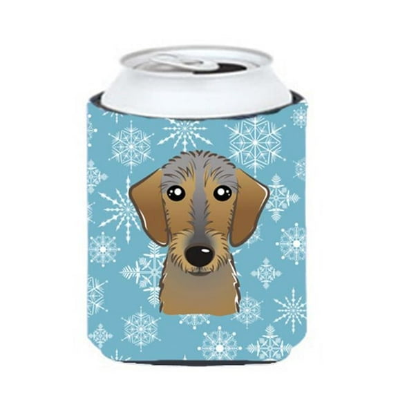 Snowflake Wirehaired Dachshund Can & Bottle Hugger