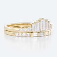 thumbnail image 4 of vylahjewellery Elegant Moissanite Wedding Ring Five Baguette Cut Diamond Engagement Ring 18K Vermeil Yellow Gold Anniversary Gift for Women's Unique Bridal Set Proposal Ring, 4 of 9