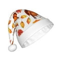 thumbnail image 2 of KLL Christmas Hats for Adults Plush Thanksgiving Turkey Leaves Print Santa Hat Xmas Fluffy Santa Claus Hat for Women Men, 2 of 6