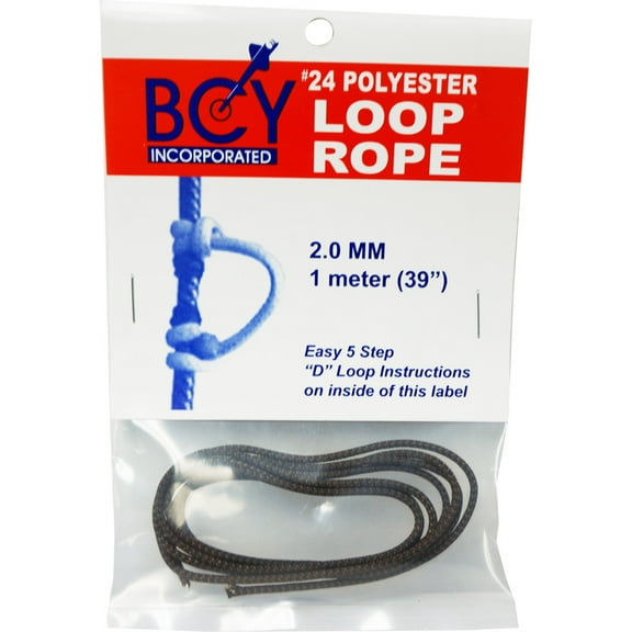 BCY DLOOP #24 BROWN/BLACK D-Loop Rope #24 1 Meter Brown/Black