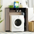 thumbnail image 4 of Costway Over The Toilet Storage Cabinet, Double Door Bathroom Toilet Storage Organizer Black, 4 of 10