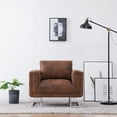 thumbnail image 1 of vidaXL Fauteuil Cube Brun en Similicuir Suédé, 1 of 5