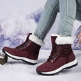 thumbnail image 4 of Gyexs Hiking Boots Women Waterproof Winter Snow Boots Outdoor Wear Walking Work Botas De Nieve Para Mujer Red Size 7, 4 of 5