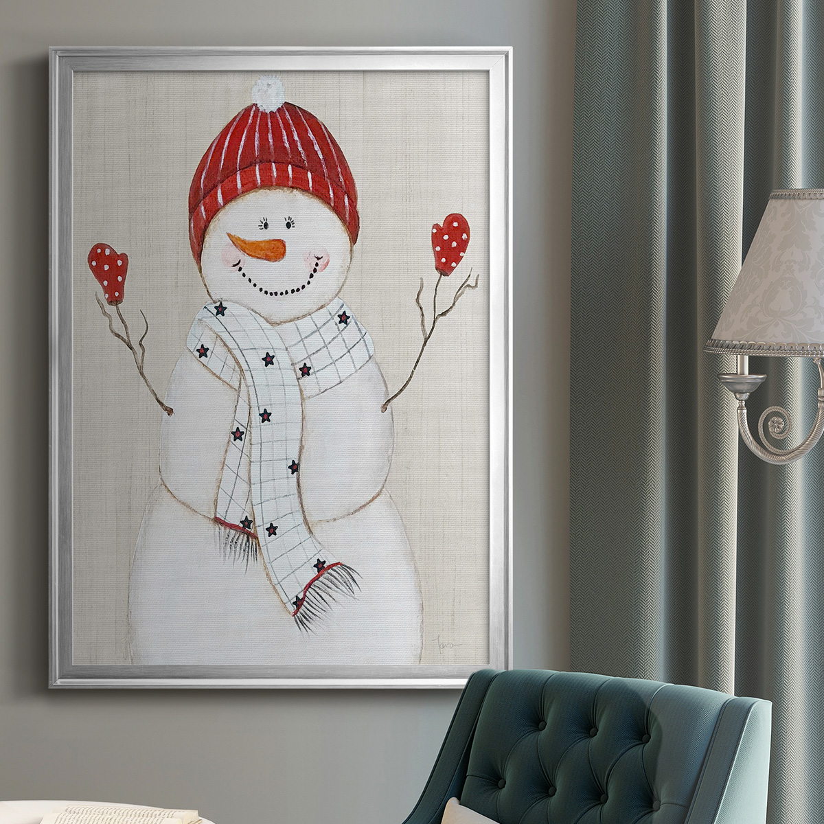 Festive Snowman III Premium Classic Framed Print - Ready to Hang