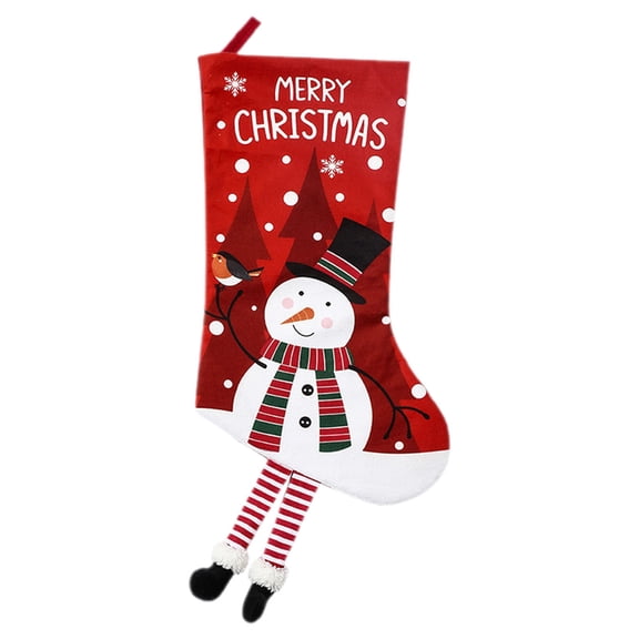 1Pc Snowman Stocking Christmas Gift Stocking For Mantel,Cloth (I)