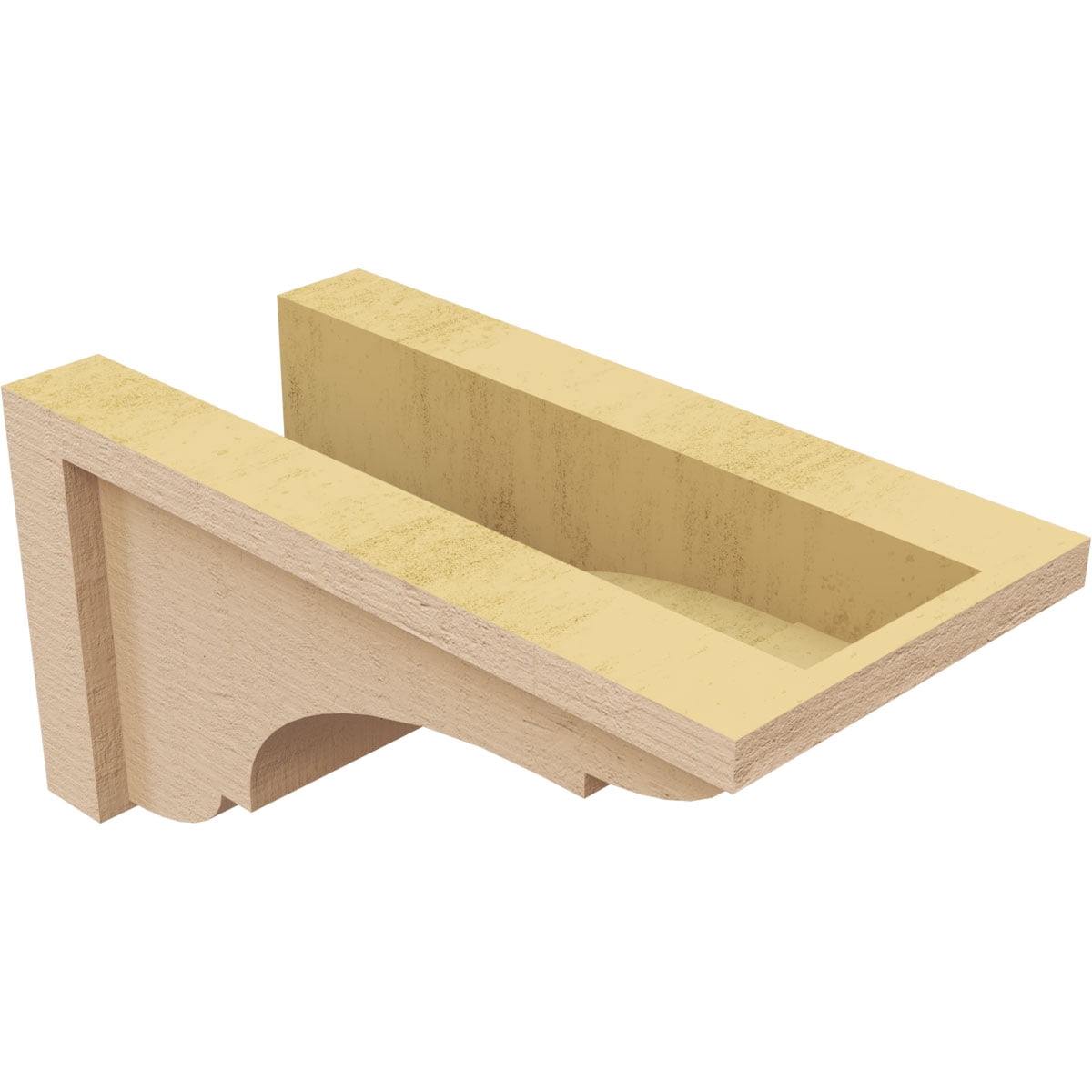 6"W x 12"D x 6"H Wide Bryant Rough Cedar Woodgrain TimberThane Corbel, Primed Tan