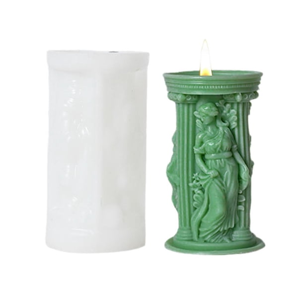 TQEHS Molde de silicona para velas aromáticas con forma de diosa, para hacer tú mismo, para decoración, regalos, manualidades, molde para jabón, φм E8A5