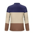 thumbnail image 5 of Timoontee Shirts for Men Modern Fit Long Sleeve Lapel Pullover Casual T-Shirts Lightweight Workout Color Block Zipper Tops Dark Blue XXXXXL, 5 of 5