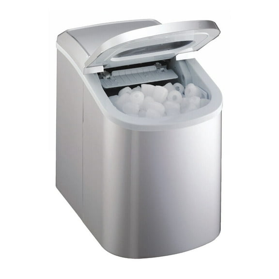 Smad Countertop Ice Maker Portable Ice Machine Compact 26lbs in 24H ‎Silver