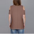 thumbnail image 4 of Diufon Cold Shoulder Tops for Women Summer Casual Short Sleeve Shirts Trendy Loose Blouses Fashion Clothes, 4 of 7