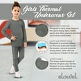 thumbnail image 2 of Elowel Thermal Underwear Set for Girls Kids Thermals Base Layer Large Gray, 2 of 7