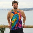 thumbnail image 6 of Fuzoiu Vibrant Parrot Splash Art Print Men's Workout Tank Tops,Sleeveless Gym Shirt Quick Dry,Fitness Bodybuilding T-Shirt,Muscle Athletic Workout Tee-XX-Large, 6 of 7