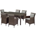 thumbnail image 1 of Side Dining Chair and Table Set, Rattan, Wicker, Brown Grey Gray, Modern Contemporary Urban Design, Outdoor Patio Balcony Cafe Bistro Garden Furniture Hotel Hospitality, 1 of 6