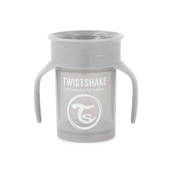 Twistshake 360 Sippy Cup 230ml Spill-Free Pastel Grey 6+m