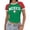 Green, variant on Croatia Soccer Fan Tee for Women Short Sleeve, Red and White Color Block Retro Football Jersey Style Top, Slim Fit Tee with Flag Motif for Game Day Stadium Casual Y2K Streetwear (S)