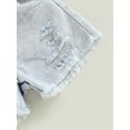 thumbnail image 7 of Toddler Baby St. Patrick's Day Clothes Girl Boy Green Letters Cotton T-Shirt Tops Denim Ripped Shorts Outfit 0-4T (White,12-18 Months), 7 of 7