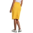 thumbnail image 4 of INSPIRE CHIC Women's Jean Skirts High Waist Raw Hem Knee Length Wrap Denim Skirts Ginger Yellow M, 4 of 7