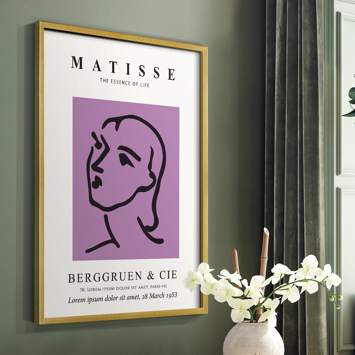 Matisse CVIII Framed Print in Gold Solid Wood 11 x 14 Framed Print
