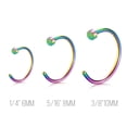 thumbnail image 2 of Nose Hoop Ring Stud 3Pcs Multi-Color Nose Piercing 20G 18G, 2 of 2
