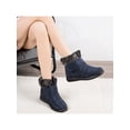 thumbnail image 6 of Fangasis Womens Winter Boot Breathable Snow Boots Faux Fur Warm Booties Walking Casual Ankle Bootie Blue 6, 6 of 7