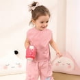 thumbnail image 2 of Curuila Children Girls Boys T Shirt Sleeveless Vest Solid Color Crew Neck Fashion Comfort Tee Pink Size 3-4 Years, 2 of 4