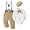 Khaki Print, variant on ZOEREA Baby Boy Outfits Suits Infant Formal Dress Clothes Gentleman Wedding Print Shirt Beret Hat Suspender Pants Bowtie