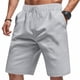 thumbnail image 3 of Mens Pantalones Cortos Cintura Elástica con Bolsillos Cuerda de Color Sólido, Moda Ocio Poliéster Transpirable, 3 of 8