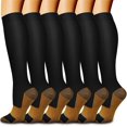 thumbnail image 1 of Copper JEW Femmes & Hommes (6 Paires) - Idéal pour Course, Sports, Randonnée, Voyage en Vol, Grossesse, 1 of 7