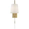 thumbnail image 5 of 360 Lighting Luca Swing Arm Wall Lamps Set of 2 Warm Brass Metal Plug-in Light Fixture White Fabric Shade for Bedroom Bedside Living Room Reading Home, 5 of 9