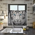 thumbnail image 6 of Fierce White Tiger Half Window Tier Curtains 36 Inch Blackout Thermal Insulating Kitchen Linen Tier Curtains for Kitchen, Bathroom, Cafe Home Decor, 6 of 7