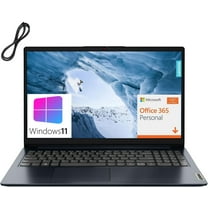 Lenovo IdeaPad 1 Business Laptop Computer, 15.6" FHD, Intel Pentium Silver N6000, 1-Year Office 365, 8GB DDR4 RAM, 256GB PCIe SSD, WiFi 6, BT 5.1, Abyss Blue, Windows 11 Pro S, BROAG Extension Cable