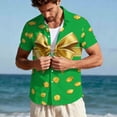 thumbnail image 6 of St Patrick's Day Shirts for Men Oversized Clovers Irish Shamrocks Printed Button Down Lapel Short Sleeve T Shirt Summer Casual Vacation Hawaiian Beach Blouse Top, 6 of 9