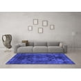 thumbnail image 3 of Ahgly Company Machine Washable Indoor Square Oriental Blue Industrial Area Rugs, 6' Square, 3 of 4