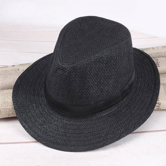 New Summer Men Straw Panama Hat Handmade Beach Cap Travel Sunhat