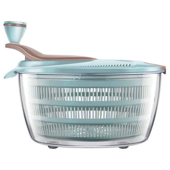 USIONE Salad Spinner, 4.24 Quart Lettuce Spinner with Double Drainage Holes, Salad Dryer for Washing, Spinning, and Draining Greens, Fruits, and Vegetables