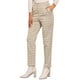 thumbnail image 4 of Pantalones de tartán de mujer Inspire Chic, elásticos, de cintura alta, rectos, largos, talla L, color caqui, 4 of 5