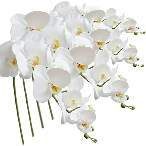 8 Heads Artificial Phalaenopsis Flowers 4Pcs Artificial Orchid Flowers 29 inch Stem Plants for Home Office Wedding DƩcor