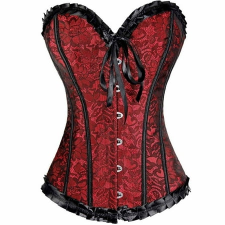 

MRULIC body shaper for women Underwear Shapewear Bandage Boned Outfit Printed Women s Corsets Fashion Sexy Shapeware Red + M