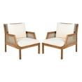 thumbnail image 2 of Boho Outdoor Patio Wicker Club Chair, Armchair with Solid Wood Frame, Water-Repellent Cushions, Cream, Set of 2, 2 of 13