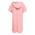 thumbnail image 5 of TYGHBN Women Summer Casual Fashion Short Sleeve Soild Color Hooded Long Double Pocket TShirt Top Set Shirt Blank Athletic Shirts Tech Pack Shirts for Women Tall Short Sleeve Tee Tops Womens Tee Tops, 5 of 6