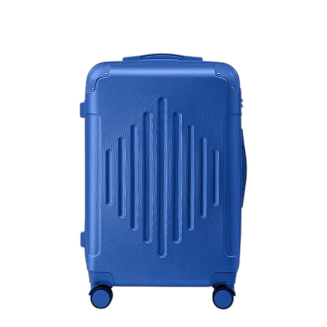 IVV 24 Inch Hardside Luggage in Deep Blue, Medium Checked Spinner Suitcase with Telescopic Handle and TSA Lock, for Weekly Trip