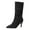 Black, variant on 2025 Fall Women's Mid-Calf Boots High Heeled Suede Pointed Toe Fashion Shoes for