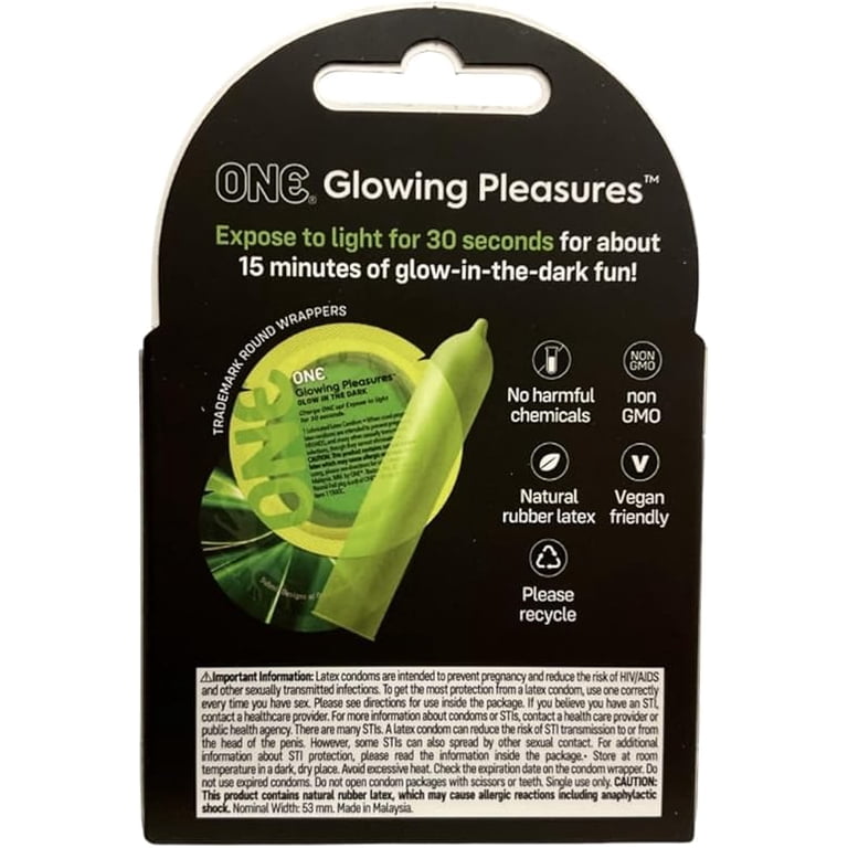 One Glowing Pleasures Condoms - Box of 3 - Walmart.com