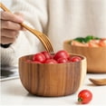 thumbnail image 5 of Hilingoto Large wooden bowl, salad bowl Household Round Wooden Fruit Salad Bowl Dinnerware Basin Container Kitchen Tool Christmas clearance, 5 of 6
