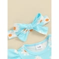 thumbnail image 5 of Bagilaanoe 3pcs Newborn Baby Girl Shorts Set Flower Fly Sleeve Romper Tops + Shorts + Hairband 3M 6M 9M 12M 18M Infant Casual Summer Clothes, 5 of 7