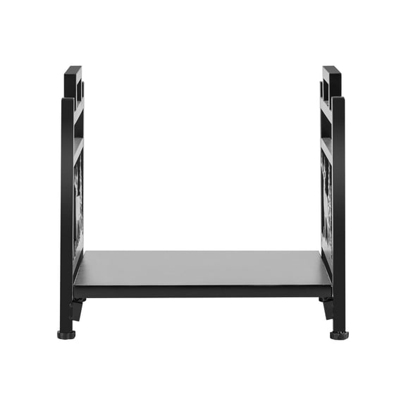 1.5 Ft Indoor Firewood Rack with Canvas Carrier, Curved Log Holder Stand, 40LB Capacity Heavy-Duty Steel Wood Pile Stacker for Fireplace, Hearth, Patio - Black