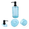 thumbnail image 5 of Unique Bargains 1 Pc Elegant Twill Pattern Soap Pump Dispenser for Bathroom 16.9oz Blue Black, 5 of 6