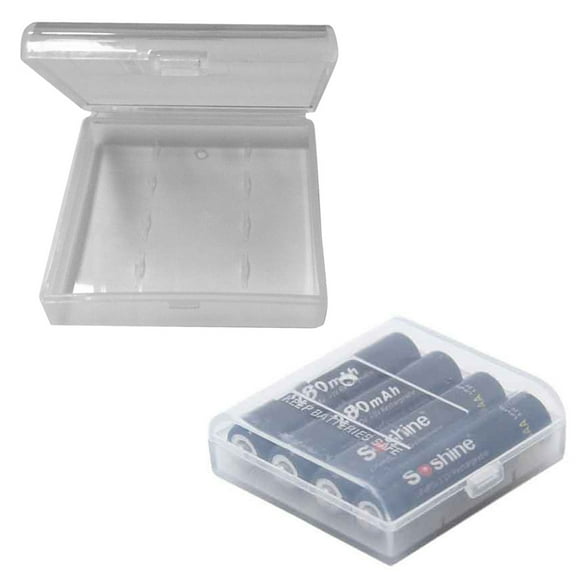 WHAMVOX Clear Plastic Storage Boxes 1Pcs for 4 x AAA Batteries Home Storage Case